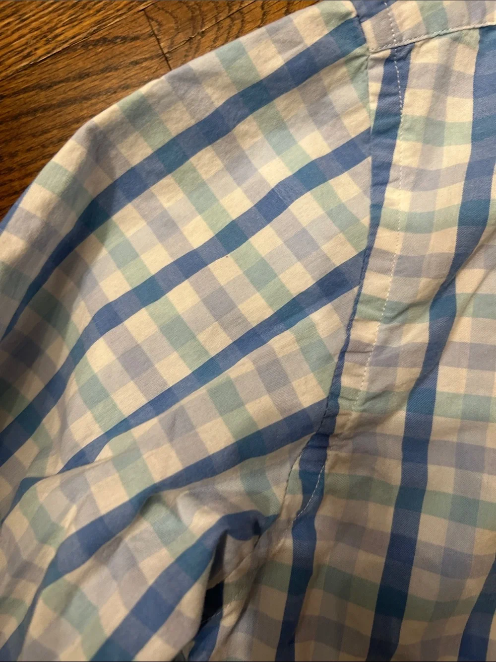 J. Crew Blue and White Plaid Button-Down Shirt